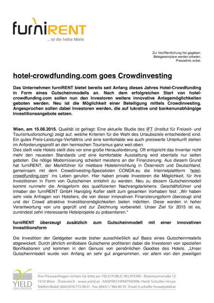 hotel-crowdfunding.com goes Crowdinvesting , Seite 1/2, komplettes Dokument unter http://boerse-social.com/static/uploads/file_122_hotel-crowdfundingcom.pdf (15.06.2015) 