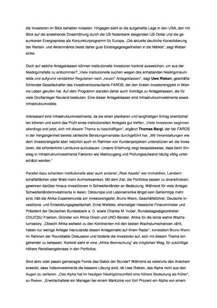 Faros Consulting: Erster Institutioneller Investorengipfel in Wien, Seite 2/3, komplettes Dokument unter http://boerse-social.com/static/uploads/file_124_faros_consulting.pdf (15.06.2015) 