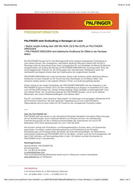 Palfinger zieht Großauftrag in Norwegen an Land , Seite 1/2, komplettes Dokument unter http://boerse-social.com/static/uploads/file_130_palfinger_norwegen.pdf (16.06.2015) 