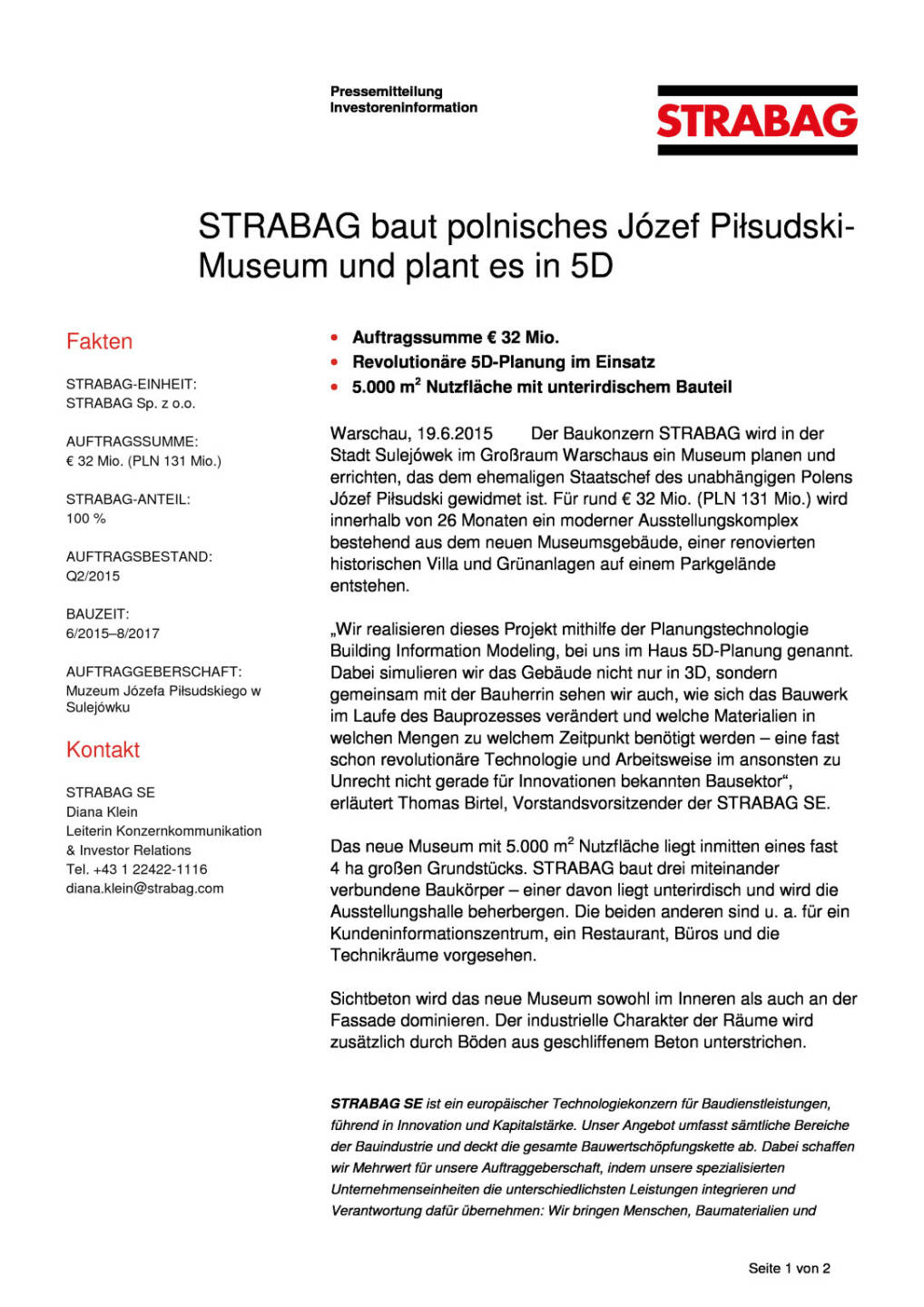 Strabag mit Polen-Auftrag zu &euro; 32 Mio. und 5D-Facette, Seite 1/2, komplettes Dokument unter http://boerse-social.com/static/uploads/file_149_strabag_polen.pdf