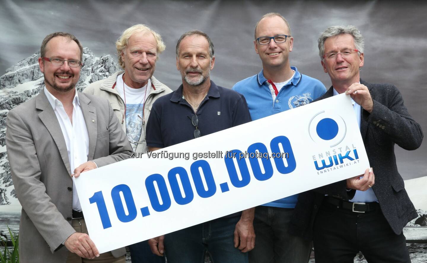 Ernst Trummer, Helmut Strasser, Ewald Gabardi, Martin Huber, Norbert Linder (Obmann), Verein EnnstalWiki: EnnstalWiki feiert 10.000.000 Besucher, Credit: Silke Resch