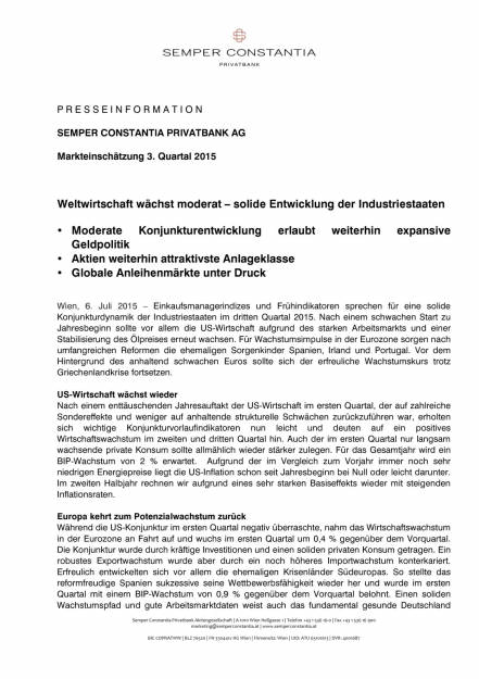 Aktien weiterhin attraktivste Anlageklasse, Seite 1/6, komplettes Dokument unter http://boerse-social.com/static/uploads/file_208_semper.pdf (06.07.2015) 