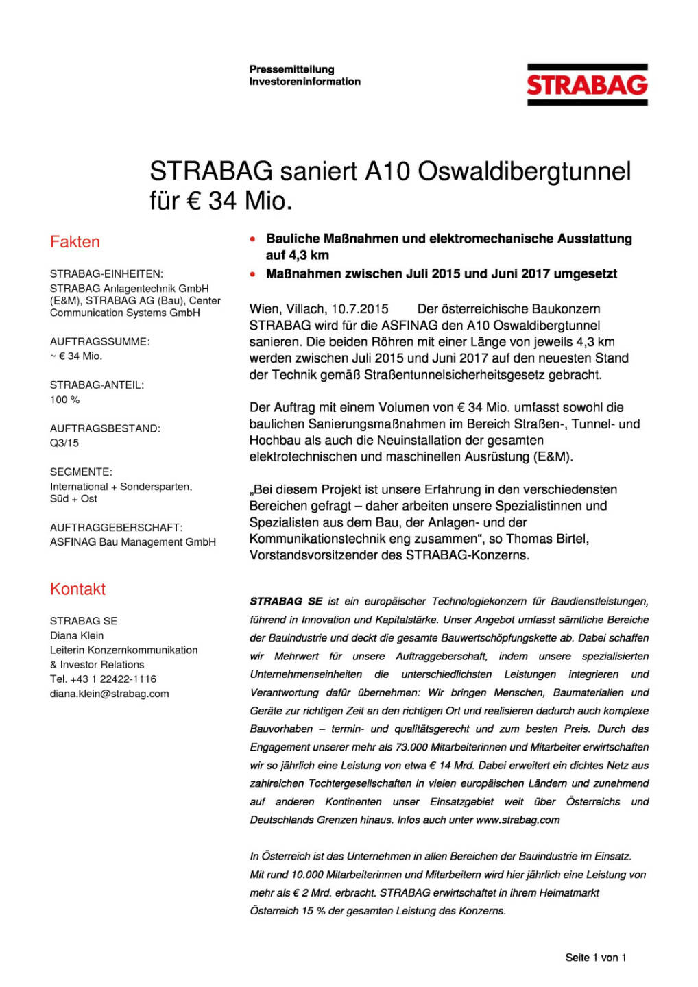 Strabag saniert A10 Oswaldibergtunnel f&uuml;r &euro; 34 Mio., Seite 1/1, komplettes Dokument unter http://boerse-social.com/static/uploads/file_218_strabag_saniert_a10_oswaldibergtunnel_fur_34_mio.pdf