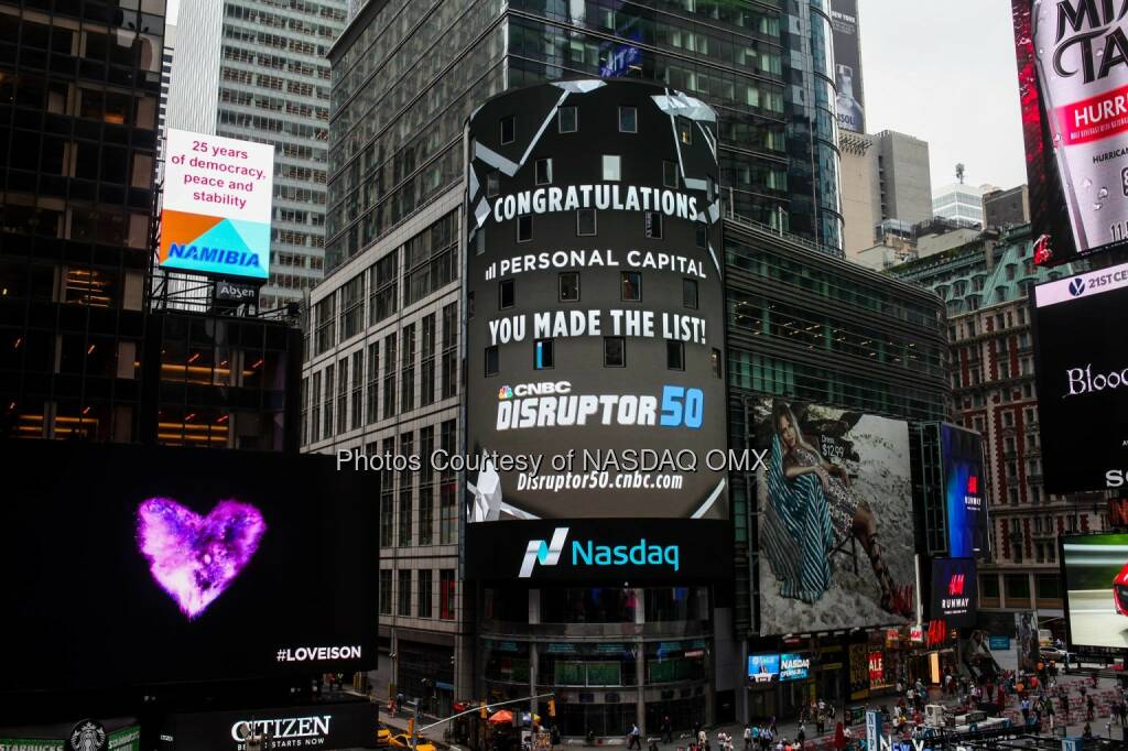 Congratulations to Personal Capital on making CNBC's 2015 #Disruptor50 list!  Source: http://facebook.com/NASDAQ (12.07.2015) 