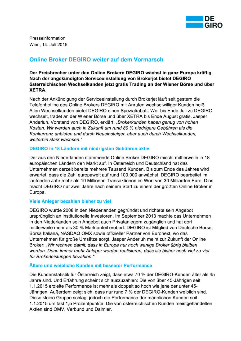 Degiro will in &Ouml;sterreich wachsen, Seite 1/2, komplettes Dokument unter http://boerse-social.com/static/uploads/file_225_degiro_will_in_osterreich_wachsen.pdf