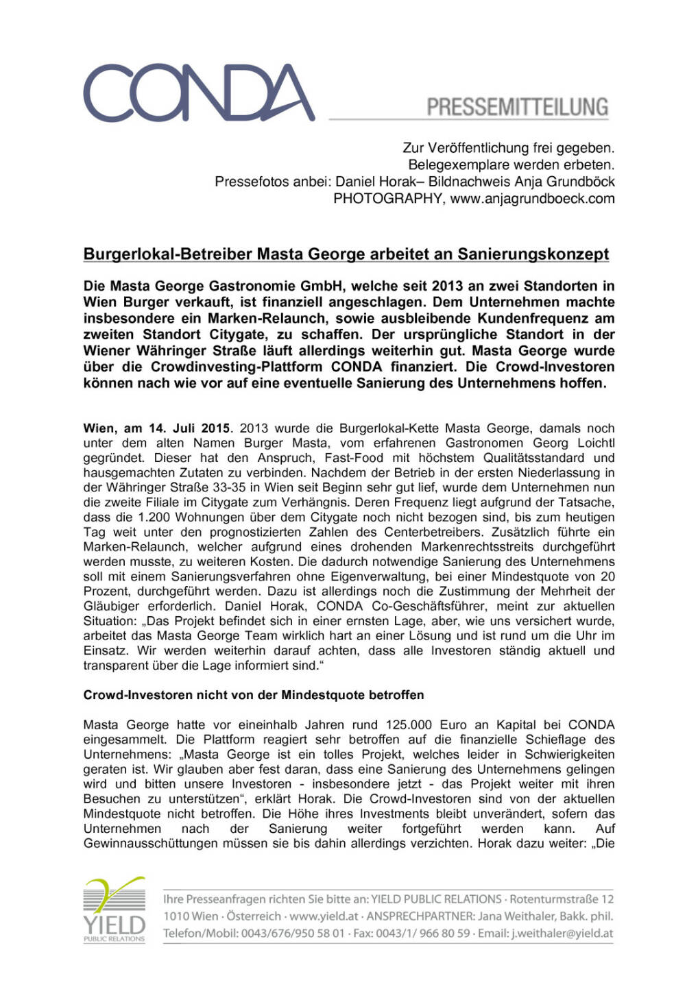 Conda informiert &uuml;ber Burgerlokal-Sanierungskonzept, Seite 1/2, komplettes Dokument unter http://boerse-social.com/static/uploads/file_228_conda_informiert_uber_burgerlokal-sanierungskonzept.pdf