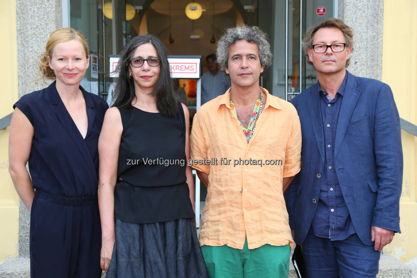 Verena Gamper (Kuratorin), Inés Lombardi (Künstlerin), Ernesto Neto (Künstler), Hans-Peter Wipplinger (Kurator, künstlerischer Leiter Kunsthalle Krems) : Brasilianischer Abend in der Kunsthalle Krems : Ausstellungen von Ernesto Neto und Inés Lombardi : © Ludwig Schedl/Fotocredit: Kunsthalle Krems/APA-Fotoservice/Schedl
