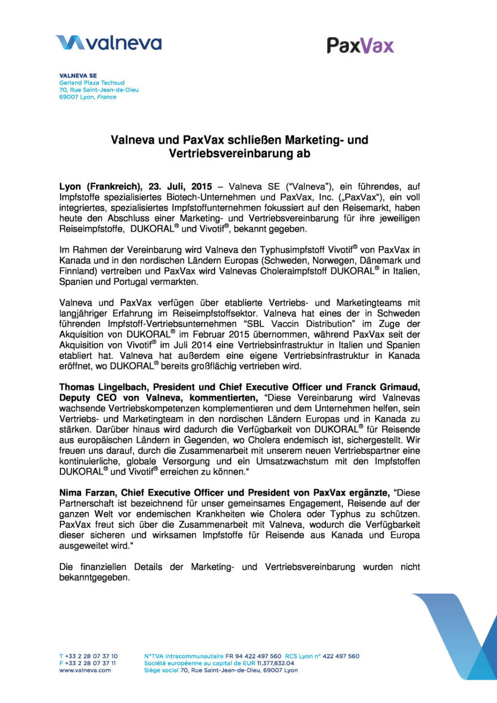 Valneva und PaxVax schließen Sales-Deal ab, Seite 1/4, komplettes Dokument unter http://boerse-social.com/static/uploads/file_241_valneva_und_paxvax_schliessen_sales-deal_ab.pdf