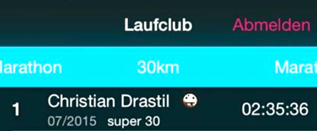 Laufclub Beta, Test 30er eingetragen (26.07.2015) 