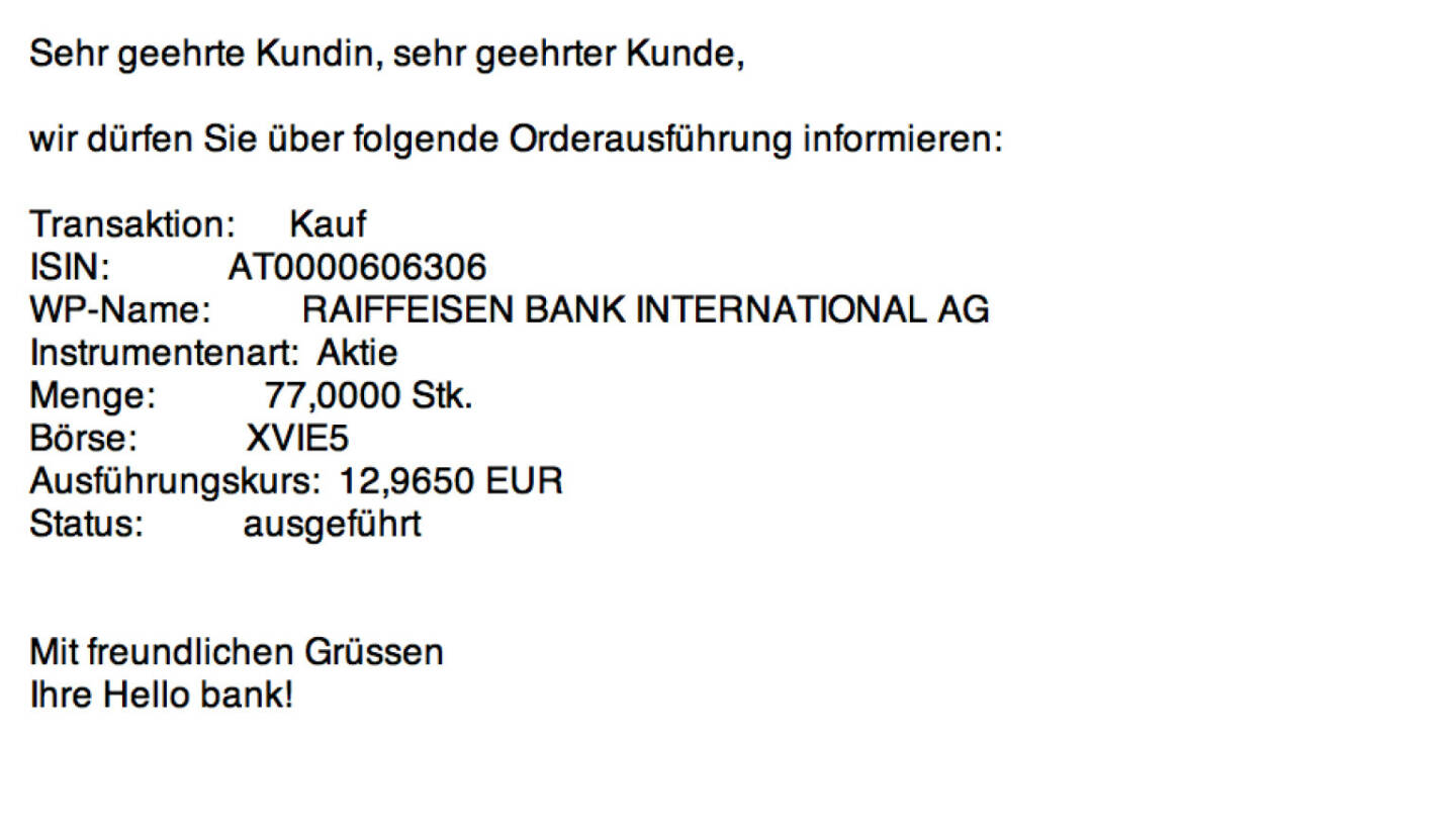 Tag 15: Kauf 77 RBI zu 12,965