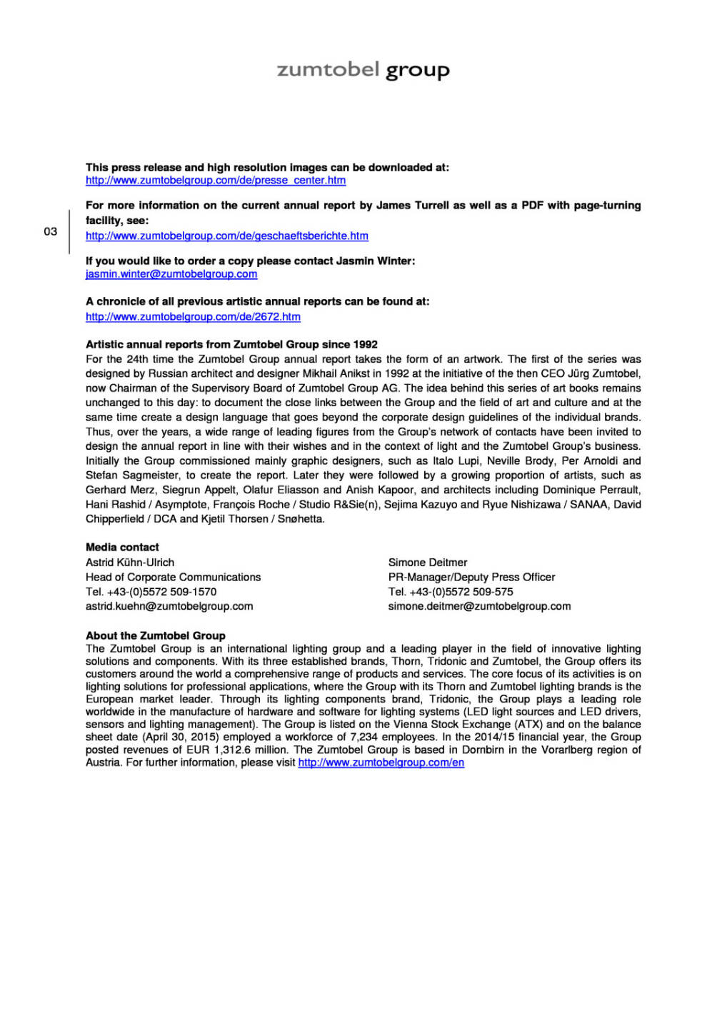 James Turrell checkt Zumtobel Group GB, Seite 3/3, komplettes Dokument unter http://boerse-social.com/static/uploads/file_252_james_turrell_checkt_zumtobel_group_gb.pdf