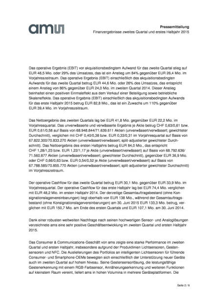 ams-Q2 am oberen Ende der Erwartungen, Seite 2/6, komplettes Dokument unter http://boerse-social.com/static/uploads/file_253_ams-q2_am_oberen_ende_der_erwartungen.pdf (27.07.2015) 