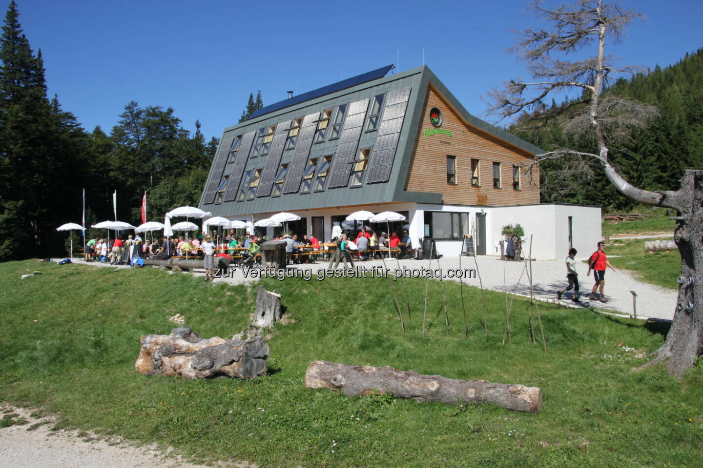 Naturfreundehaus auf der Knofeleben : .Junge Dialektmusik gepaart mit regionaler Küche bildet in der Veranstaltungsreihe „Dialekt schmeckt – am Berg“ vom 1. August bis 6. September eine Symbiose. Schauplätze des Festivals Dialekt schmeckt - am Berg! sind ausgewählte Almhütten und Berggasthäuser der Wiener Alpen : © Knofeleben
