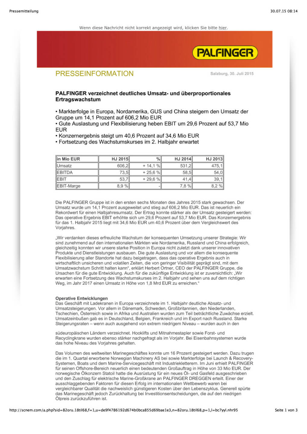 Palfinger verzeichnet deutliches Umsatz- und &uuml;berproportionales Ertragswachstum   , Seite 1/3, komplettes Dokument unter http://boerse-social.com/static/uploads/file_263_palfinger_verzeichnet_deutliches_umsatz-_und_uberproportionales_ertragswachstum.pdf