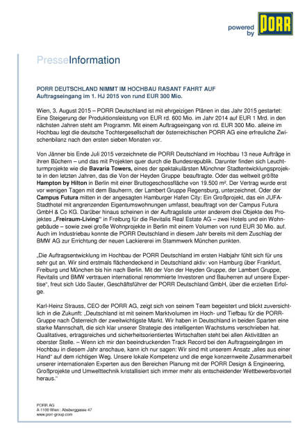 Porr Deutschland nimmt im Hochbau Fahrt auf, Seite 1/2, komplettes Dokument unter http://boerse-social.com/static/uploads/file_268_porr_deutschland_nimmt_im_hochbau_fahrt_auf.pdf (03.08.2015) 