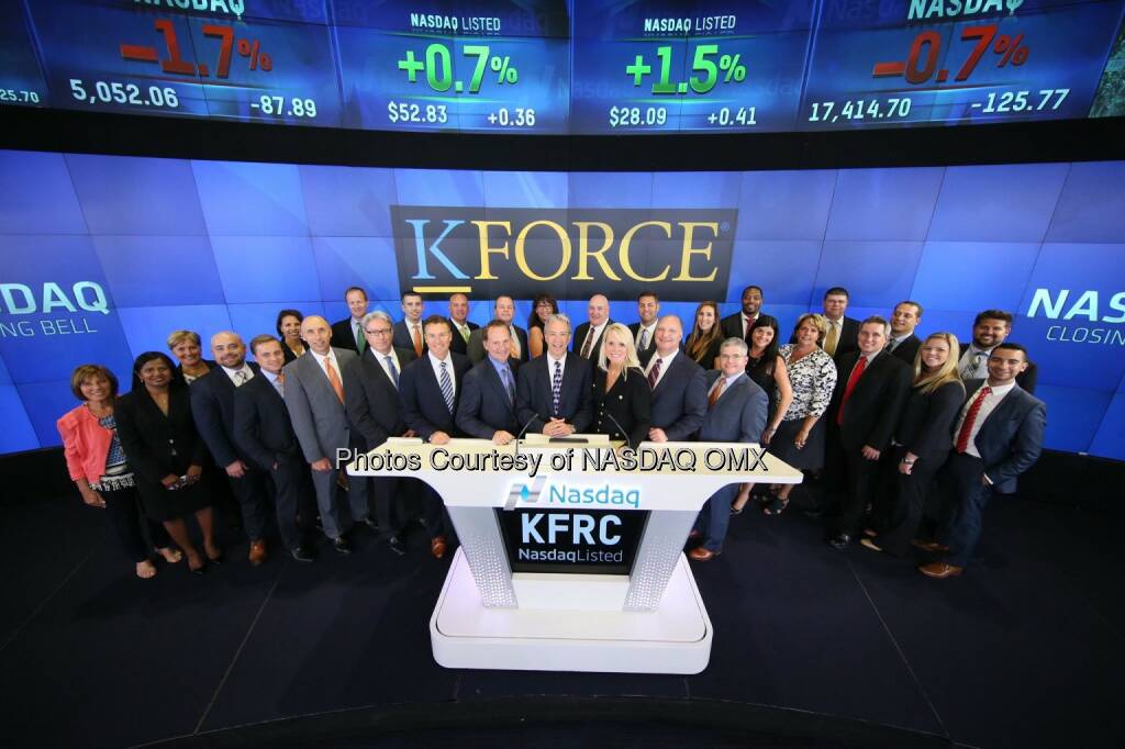 Kforce, Inc. rings the @Nasdaq Closing Bell! $KFRC  Source: http://facebook.com/NASDAQ (07.08.2015) 