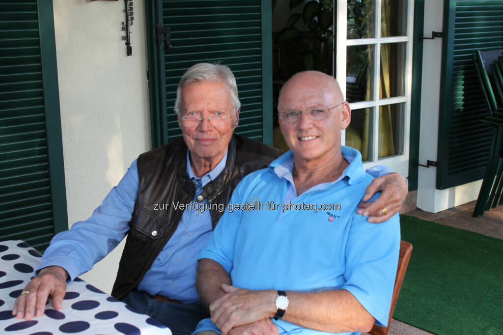 Karlheinz Böhm, Rolf Knie : Langjähriger Stiftungsrat und Mitbegründer: Menschen für Menschen Schweiz ernennt Rolf Knie zum Ehrenpräsidenten : © Stiftung Menschen für Menschen Schweiz, © Aussender (13.08.2015) 