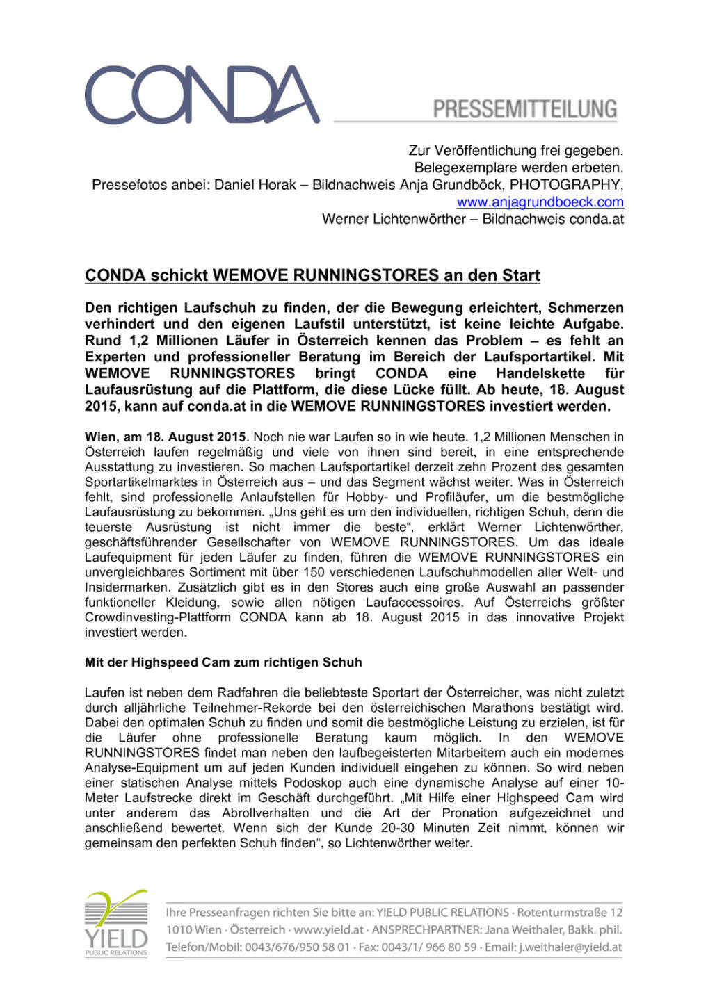 Conda schickt WeMove RunningStores an den Start, Seite 1/2, komplettes Dokument unter http://boerse-social.com/static/uploads/file_296_conda_wemove_runningstores.pdf