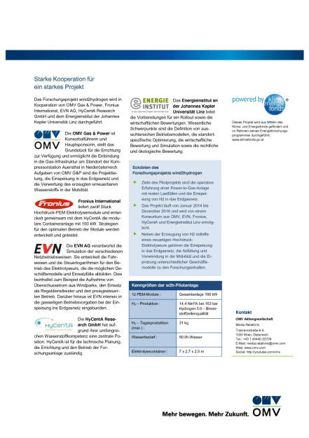 OMV: Forschungsprojekt wind2hydrogen, Seite 2/2, komplettes Dokument unter http://boerse-social.com/static/uploads/file_302_omv_forschungsprojekt_wind2hydrogen.pdf (19.08.2015) 