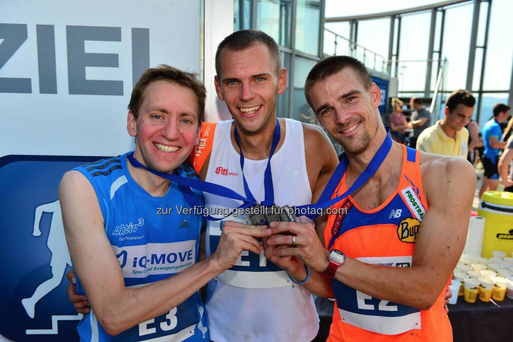 2. Platz  Christian Riedl (Deutschland), 1. Platz Piotr Lobodzinski (Polen), 3. Platz Tomas Celko (Slowakei), © leisure.at/Matthias Buchwald (23.08.2015) 