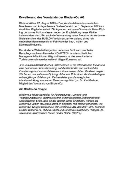 Erweiterung des Vorstands der Binder+Co AG, Seite 1/1, komplettes Dokument unter http://boerse-social.com/static/uploads/file_313_erweiterung_des_vorstands_der_binderco_ag.pdf (26.08.2015) 
