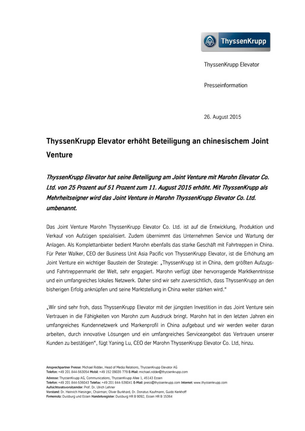 ThyssenKrupp wertet chinesisches JV auf, Seite 1/3, komplettes Dokument unter http://boerse-social.com/static/uploads/file_315_thyssenkrupp_wertet_chinesisches_jv_auf.pdf