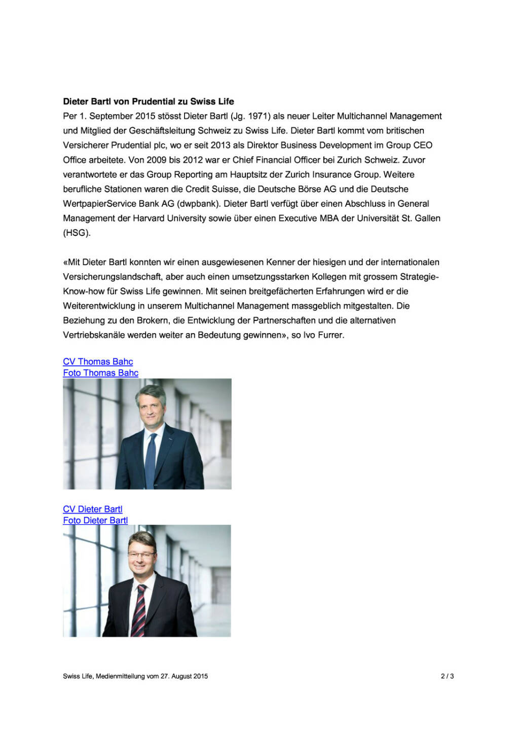 Personelle Ver&auml;nderungen bei  Swiss Life Schweiz, Seite 2/3, komplettes Dokument unter http://boerse-social.com/static/uploads/file_322_personelle_veranderungen_bei_swiss_life_schweiz.pdf