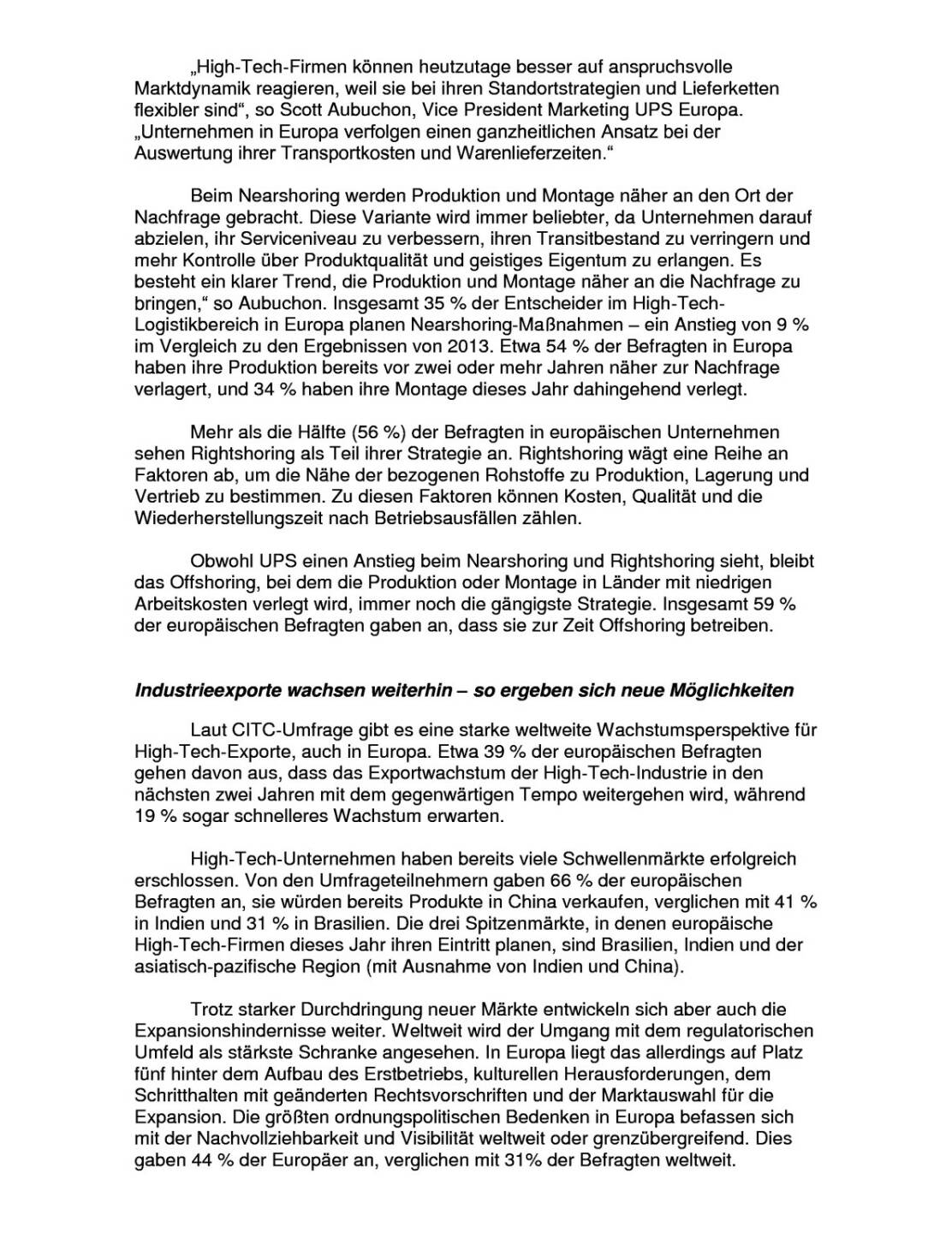 UPS Studie High Tech-Unternehmen, Seite 2/3, komplettes Dokument unter http://boerse-social.com/static/uploads/file_352_ups_studie_high_tech-unternehmen.pdf