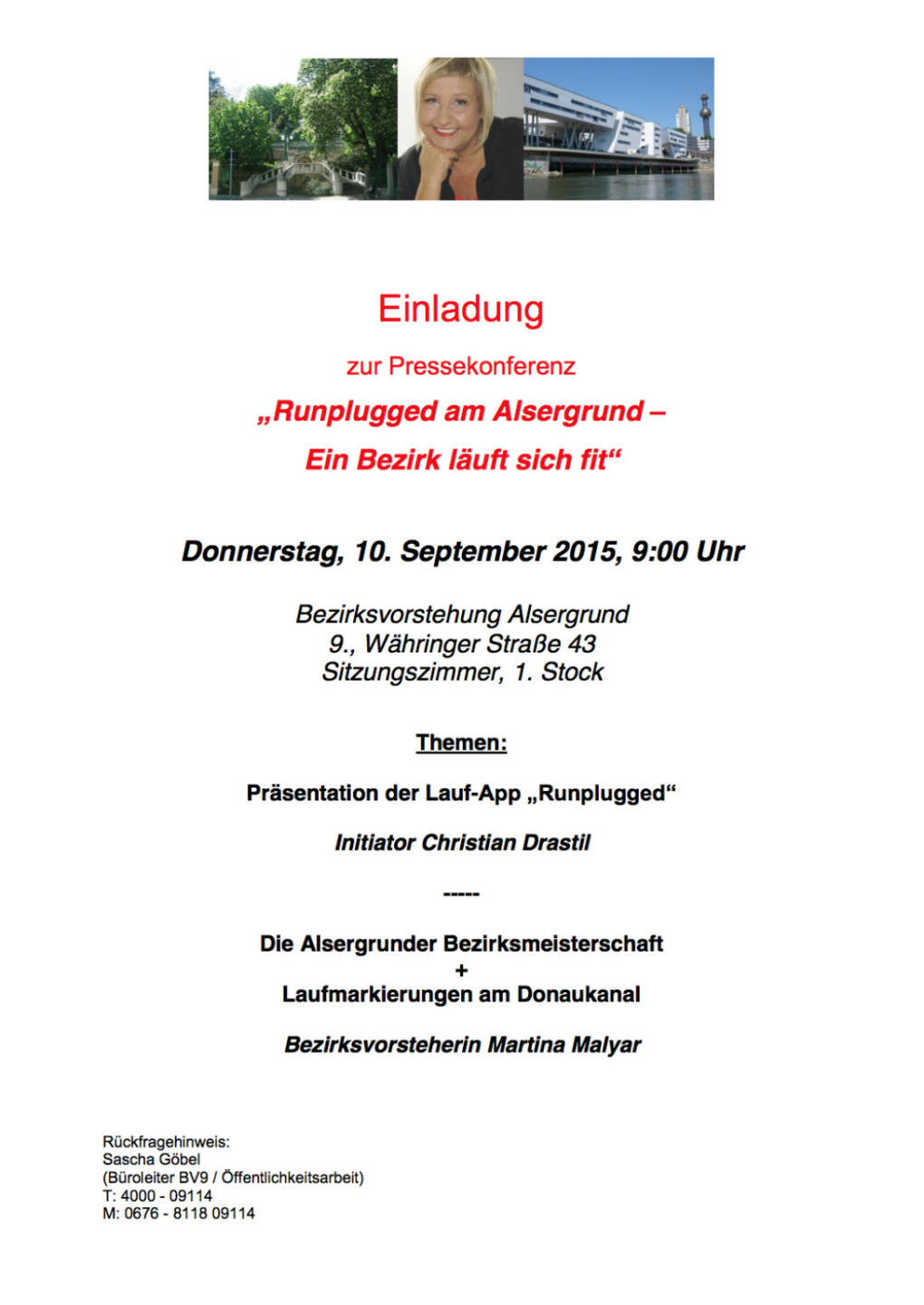 Pressekonferenz BV Alsergrund + Runplugged