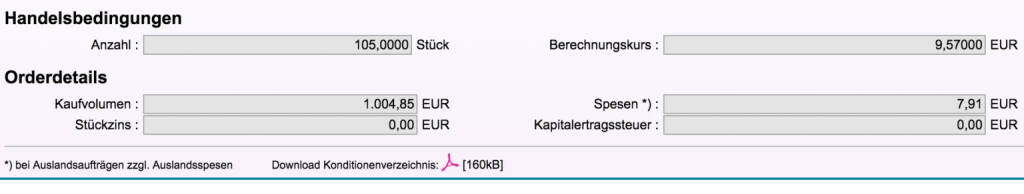 Tag 45: Kauf 105 E.On zu 9,57 (07.09.2015) 