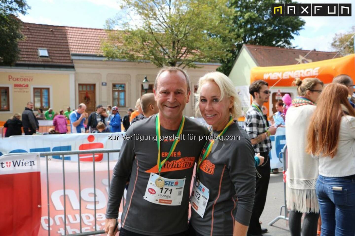 Ehepaar Menitz, erste bank vienna night run, Stammersdorfer Winzerlauf 2015