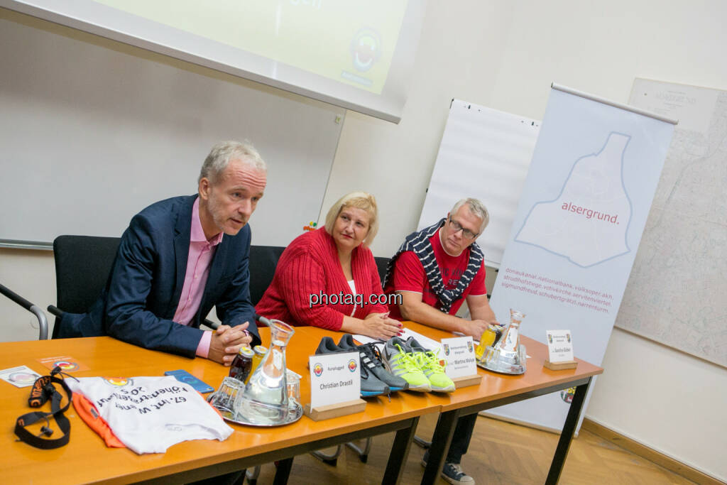 Christian Drastil, Martina Malyar (Bezirksvorsteherin Alsergrund), Sascha Göbel (Bezirksvorstehung Alsergrund), © photaq/Martina Draper (10.09.2015) 