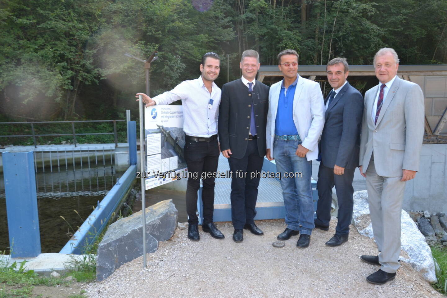 Paul Edelsegger (Hydroconnect), Andreas Hanger (Neubruck Immobilien GmbH), Erwin Mayer (stv. GF Kleinwasserkraft Österreich), LT Abg. Anton Erber, Franz Wiedersich (WKNoe-Direktor)