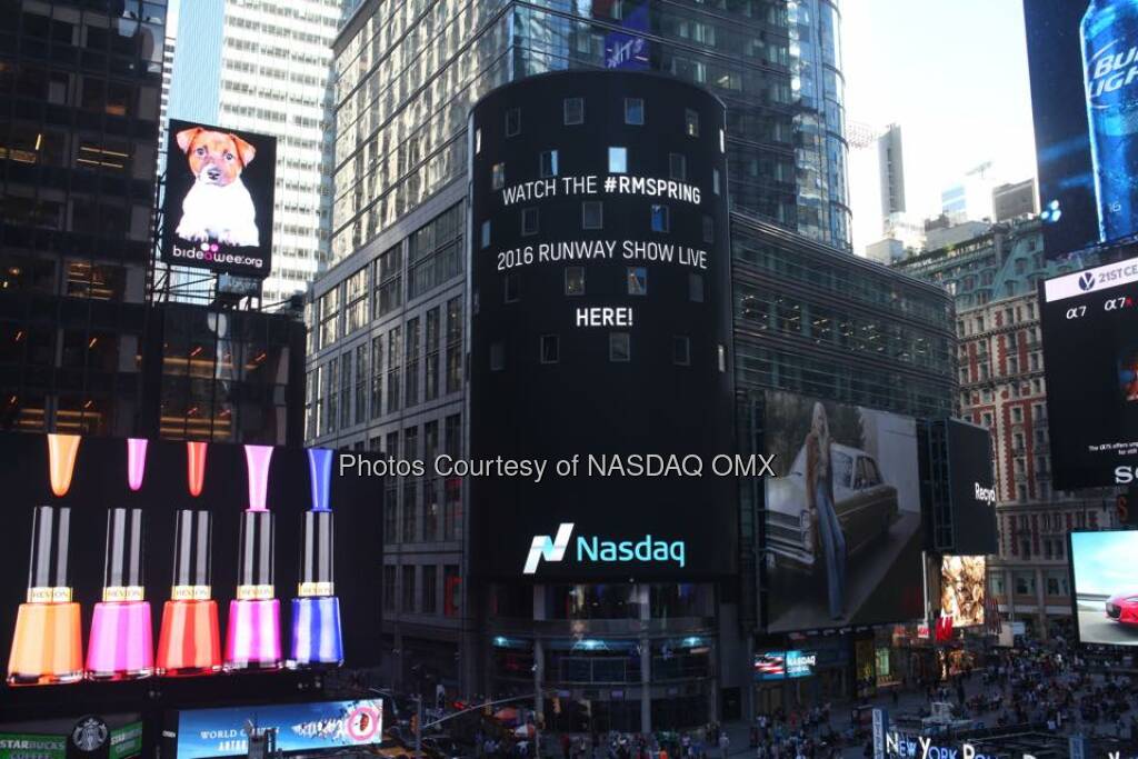 Tune-in Tomorrow at 12:00pm to watch the Rebecca Minkoff #RMSpring 2016 Runway Show LIVE here and on the Nasdaq Tower: http://www.rebeccaminkoff.com/spring-2016-runway-show #NYFW  Source: http://facebook.com/NASDAQ (13.09.2015) 