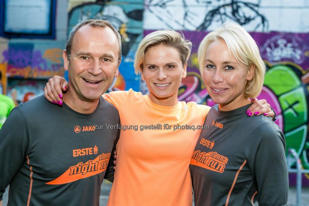 Hannes Menitz, Elisabeth Niedereder, Christine Menitz, Vorbereitungstraining zum erste bank vienna night run mit Elisabeth Niedereder, © mit freundlicher Genehmigung von Hannes Mentiz (13.09.2015) 