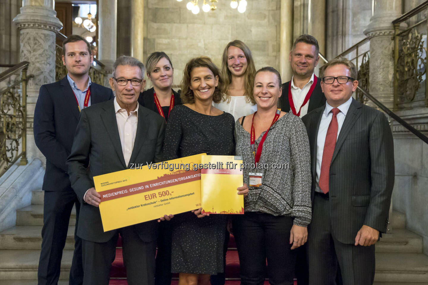 Netdoktor.at : Medienpreis der Wiener Gesundheitsförderung : Für das Projekt Krebsschule wird netdoktor.at der Medienpreis des Wiener Gesundheitspreises 2015 in der Kategorie Gesund in Einrichtungen/Organisationen verliehen : Fotocredit: ahvv Verlags GmbH/Helmut Graf