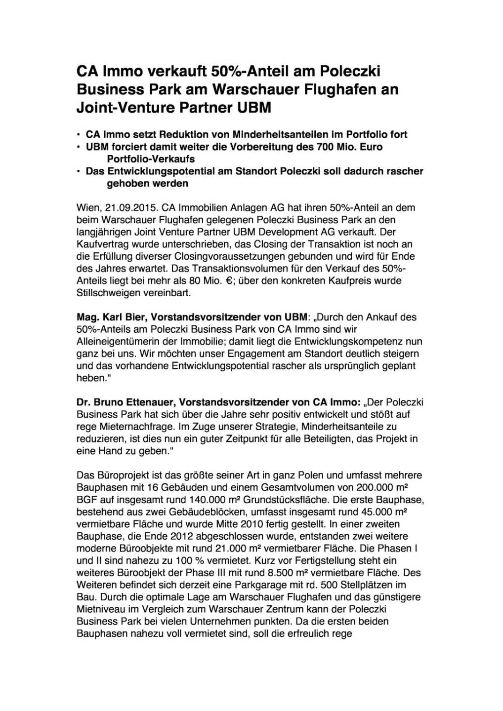 CA Immo verkauft an UBM, Seite 1/2, komplettes Dokument unter http://boerse-social.com/static/uploads/file_380_ca_immo_verkauft_an_ubm.pdf