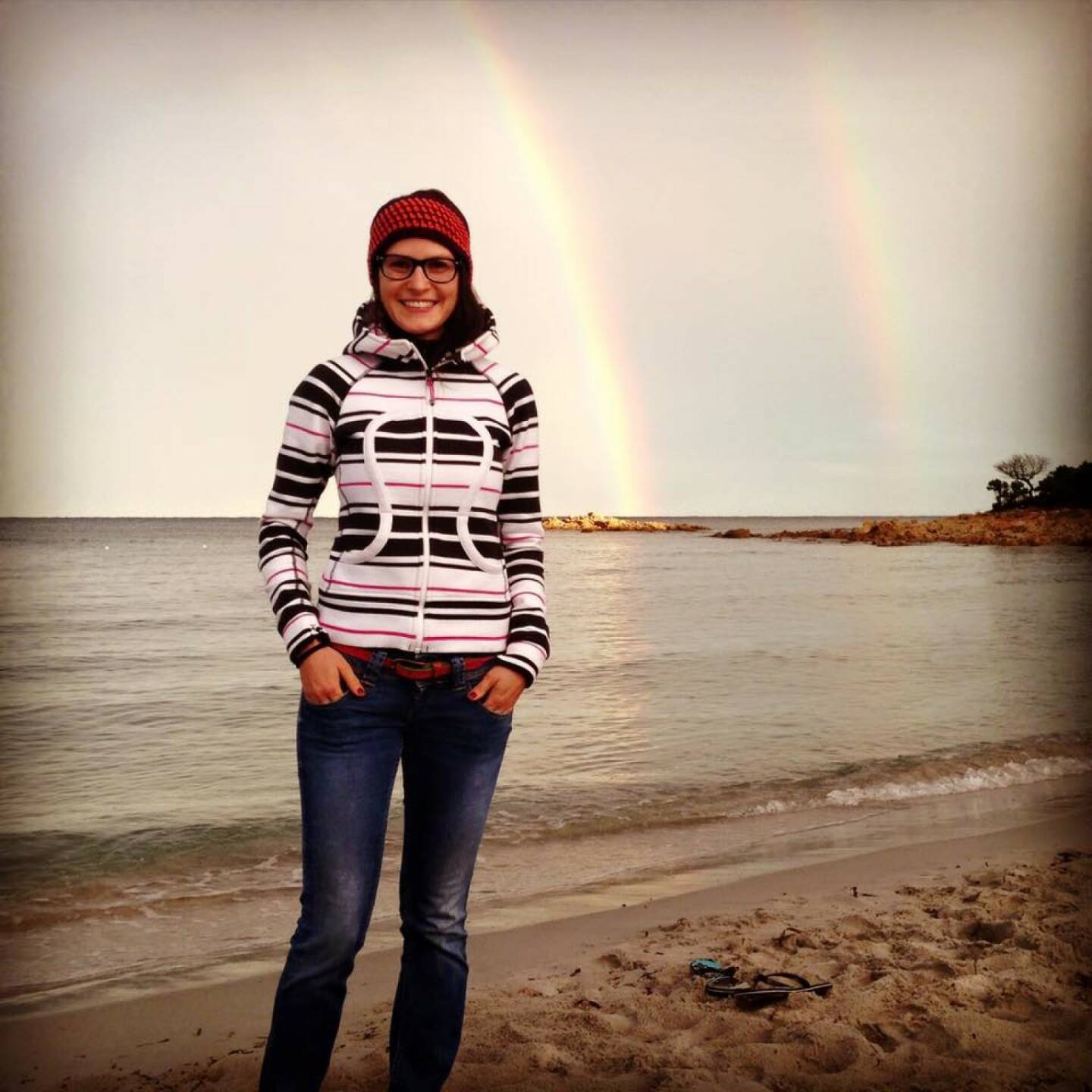 Regenbogen Strand Herbst