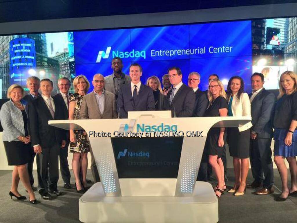 A big thank you to KPMG for making the Center a reality! KPMG's Private Markets Group is a founding sponsor of the Nasdaq Entrepreneurial Center, a central hub for entrepreneurs from all industries, which launched yesterday in San Francisco. #theCenterSF Source: http://facebook.com/NASDAQ (27.09.2015) 