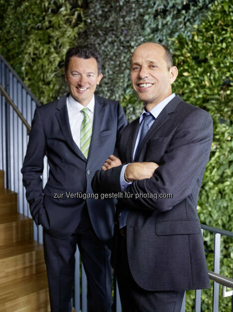 Simon Grasser, Werner Scherf (CEO) : Vorstände der CTR Carinthian Tech Research am neuen Standort im High Tech Campus Villach : Fotocredit: CTR Carinthian Tech Research/Puch, © Aussender (29.09.2015) 