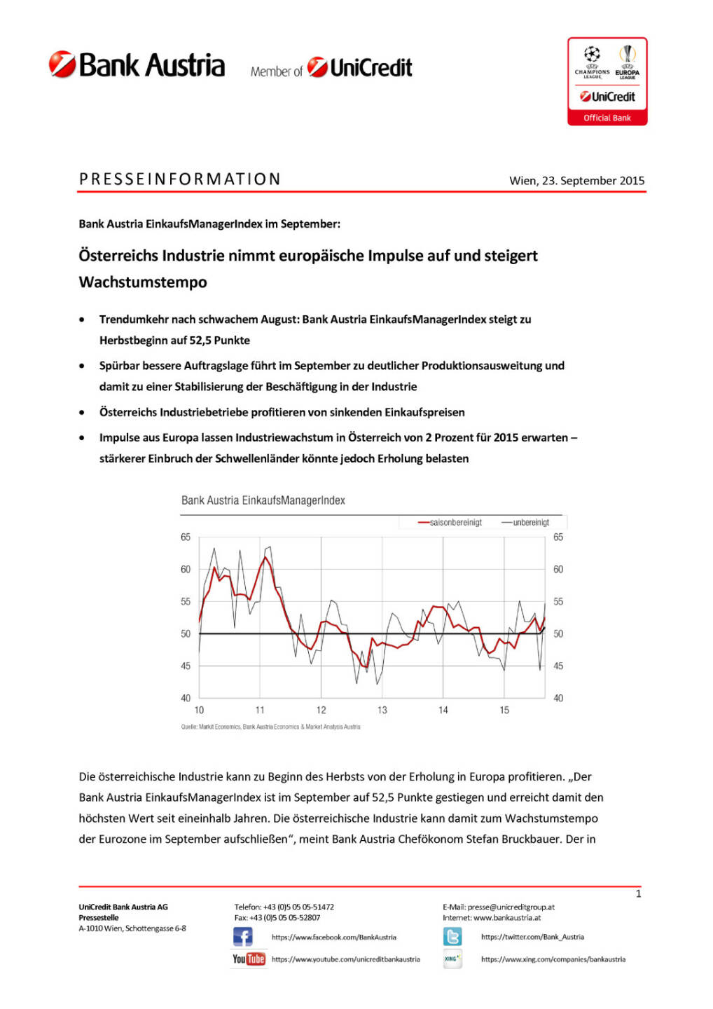 Bank Austria EinkaufsManagerIndex im September, Seite 1/3, komplettes Dokument unter http://boerse-social.com/static/uploads/file_391_bank_austria_einkaufsmanagerindex_im_september.pdf
