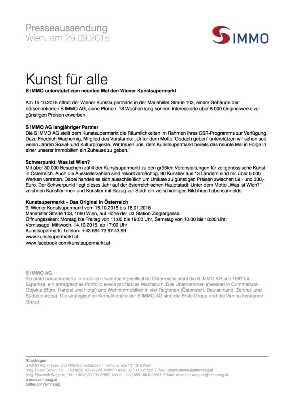 S Immo unterstützt Wiener Kunstsupermarkt, Seite 1/1, komplettes Dokument unter http://boerse-social.com/static/uploads/file_390_s_immo_unterstützt_wiener_kunstsupermarkt.pdf