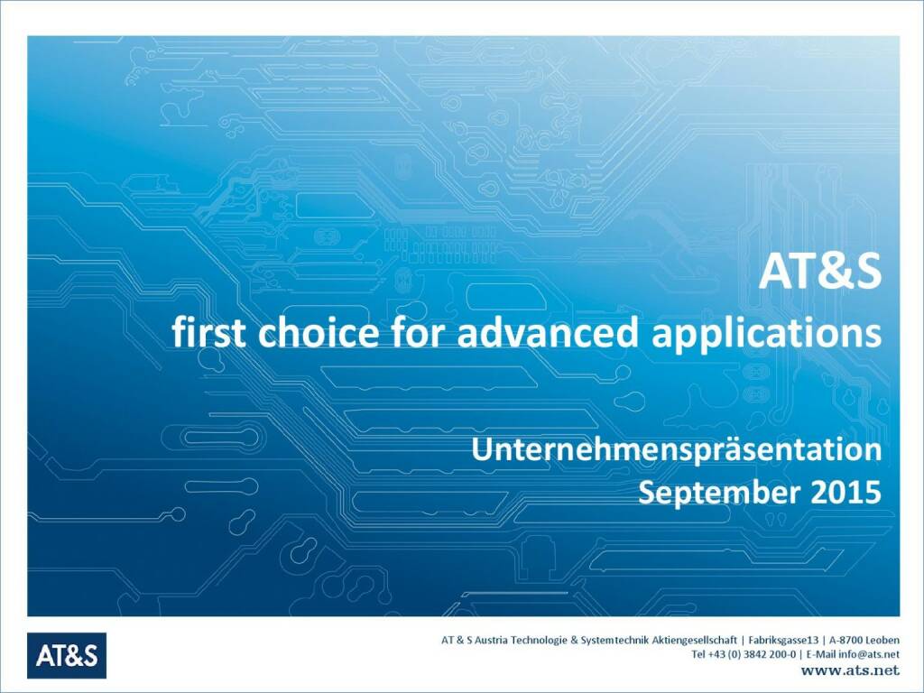 AT&S first choice for advanced applications (01.10.2015) 