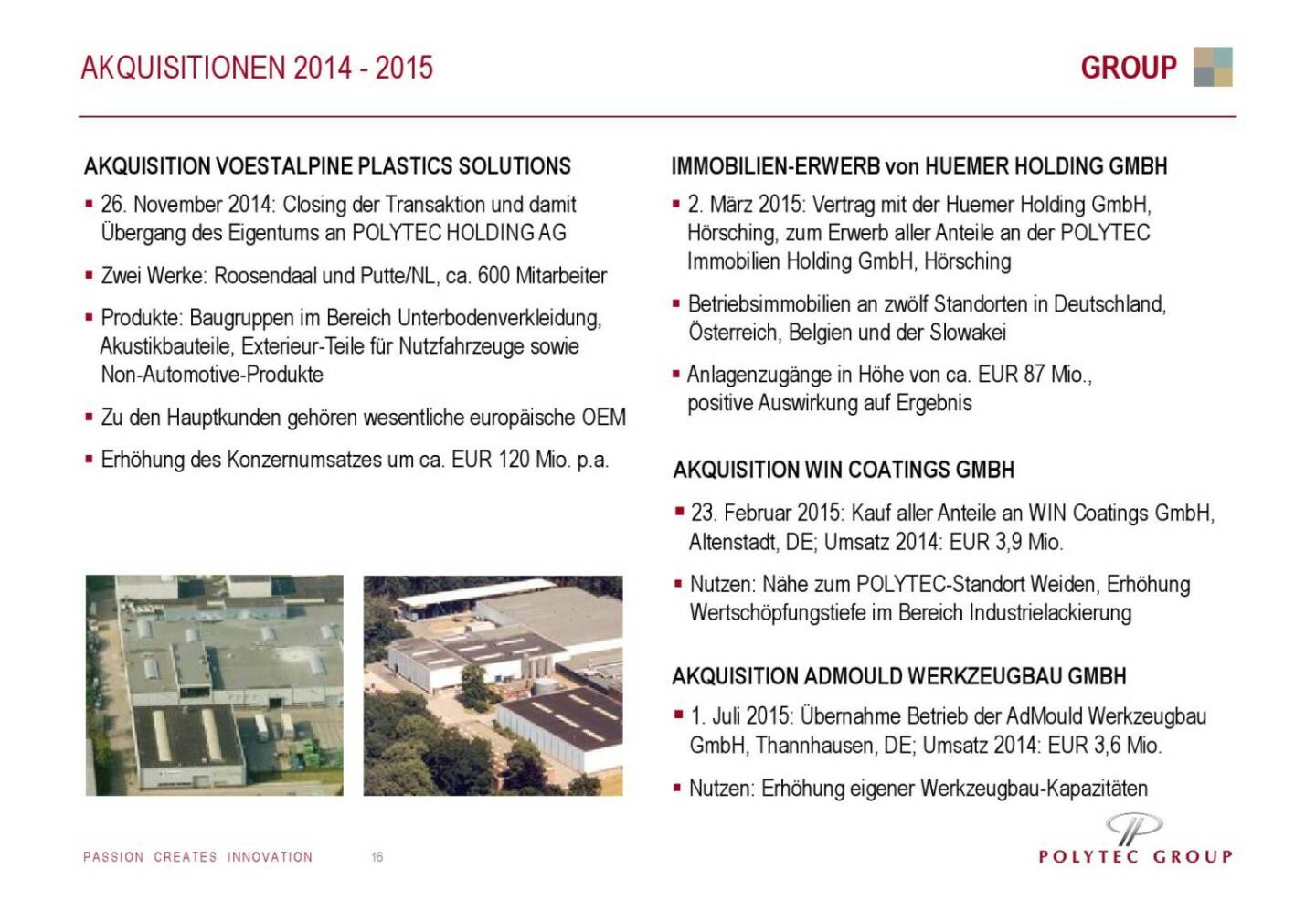 Polytec Akquisitionen