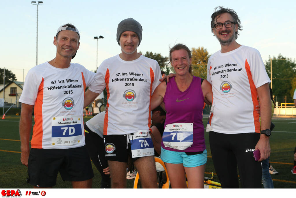 Mit Andreas Schweigerhofer, Martina Draper und Josef Chladek als Team Runplugged beim Manager Run. GEPA pictures/ Philipp Brem, zur Verfügung gestellt von der Österreichischen Sporthilfe (06.10.2015) 