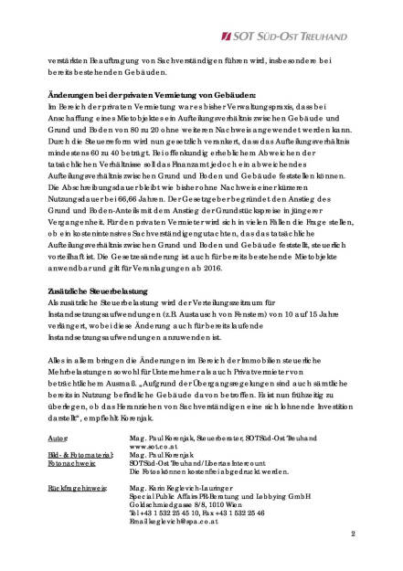 SOT: Steuerreform bringt Mehrbelastung bei Immobilien für Unternehmen wie auch Privatvermieter , Seite 2/2, komplettes Dokument unter http://boerse-social.com/static/uploads/file_408_sot_steuerreform_bringt_mehrbelastung_bei_immobilien_fur_unternehmen_wie_auch_privatvermieter.pdf (08.10.2015) 