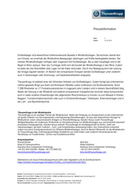 ThyssenKrupp nimmt Prüf- und Entwicklungszentrum in Betrieb, Seite 2/2, komplettes Dokument unter http://boerse-social.com/static/uploads/file_411_thyssenkrupp_nimmt_prüf-_und_entwicklungszentrum_in_betrieb.pdf (15.10.2015) 