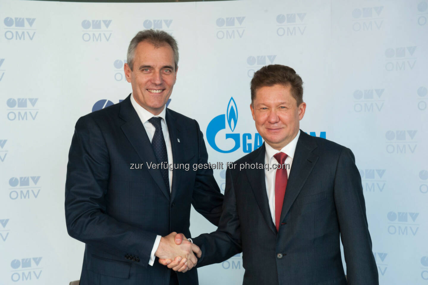 Rainer Seele, OMV Vorstandsvorsitzender, Alexey Miller, Chairman des Gazprom Management Committee: Gazprom und OMV unterzeichneten Memorandum of Understanding für Erdöllieferungen (C) OMV