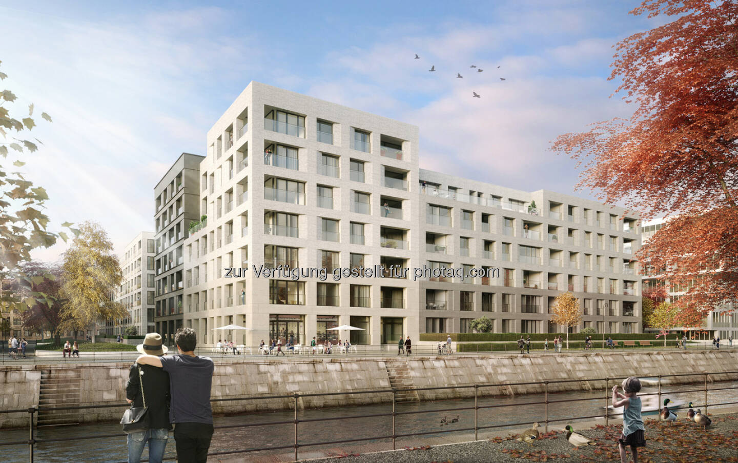 Europacity, Stadthafenquartier (Visualisierung Wasserperspektive) : CA Immo verkauft Wohnbaufelder in Berlin : • JV-Partner CA Immo und Hamburg Team verkaufen vier Baufelder im Berliner Stadtquartier Europacity : Berliner Abgeordnetenhaus erteilt Baurecht für 550 Wohnungen : © CA Immo