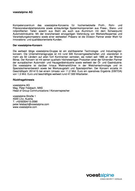 voestalpine eröffnet neues Werk für hochfeste Automobilteile in China, Seite 2/2, komplettes Dokument unter http://boerse-social.com/static/uploads/file_430_voestalpine_eroffnet_neues_werk_fur_hochfeste_automobilteile_in_china.pdf (29.10.2015)